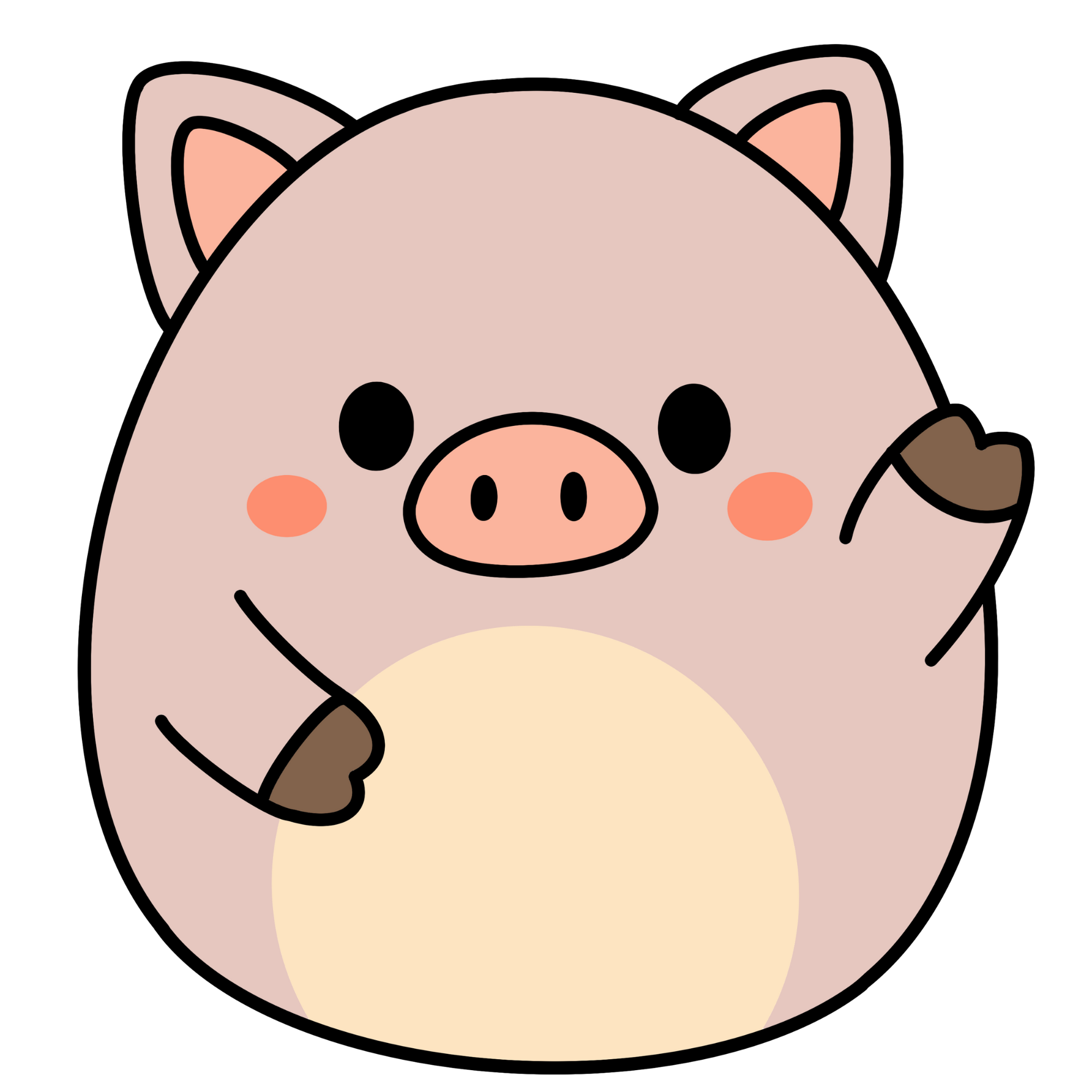 Pink Piggy Kawaii Plushie Cross-Stitch Pattern